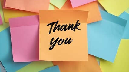 Colorful Sticky Notes Thank You Message Appreciation Postit Notes
