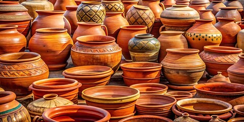  Pottery Background, Isolated White, Ceramic Texture, Clay Pots,  High-Resolution Images, Stock Photo,  Backgrounds, Textures,  Free Download