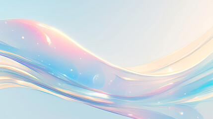 flowing tendrils of light and color create a vibrant abstract seascape under a serene sky