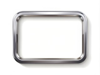 Silver Rounded Rectangle Frame, Photo Frame Mockup, Elegant Border,  Rounded Corners, Shadow Highlight,  Isolated Frame,  Digital Frame, Picture Frame Design