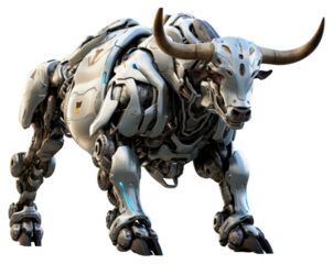 PNG Cyborg bull livestock mammal animal.