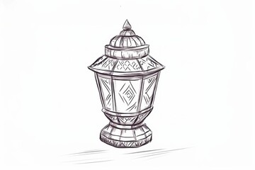 A hand-drawn sketch of an ornate lantern design.