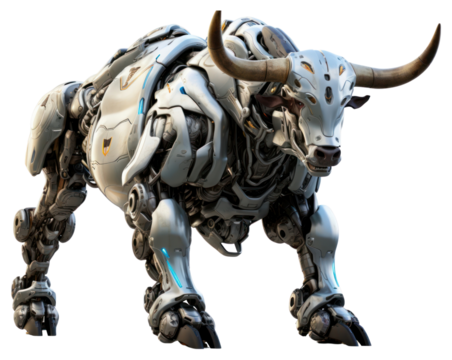 PNG Cyborg bull livestock mammal animal.