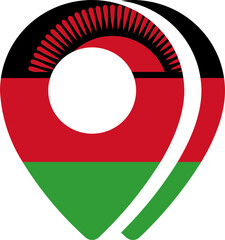 Malawi flag on Map Icon