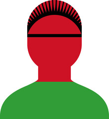 Malawi flag on Person Icon