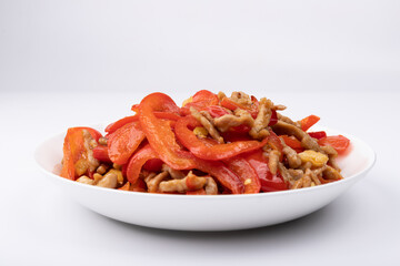 Stir-fried shredded pork with sweet pepper