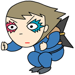 忍者キャラクター - 忍びの者・凝視・ガン見・熟視・注視