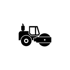 Road Roller icon logo vector. Construction vehicle and Heavy Equipment icon vector