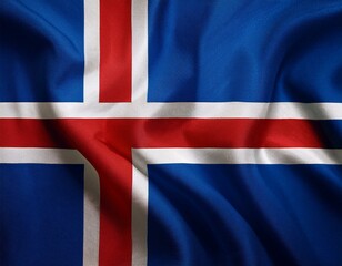 Watercolor texture flag of Iceland.