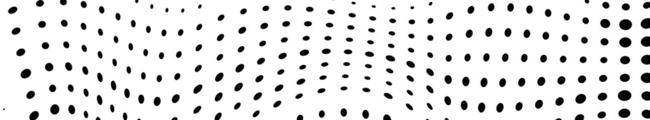 Abstract halftone wave dotted background. Halftone grunge pattern with square. Vector halftone modern pop art twisted texture for poster, cover, business card, postcard, art label layout, sticker.