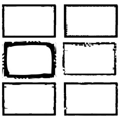 Black frames on a white background in grunge style