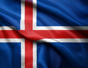 Fototapeta premium Watercolor texture flag of Iceland.