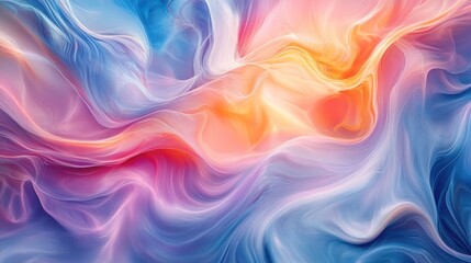 Obraz premium Abstract Swirling Pastel Colors Fluid Art Design