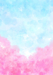 桜と青空の抽象的な背景イラスト素材