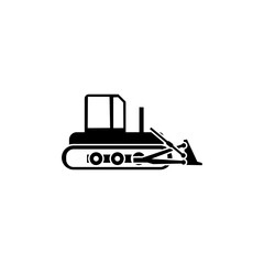 Naklejka premium Bulldozer Construction vehicle and Heavy Equipment icon vector