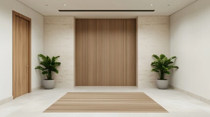 Modern wellness center interior design with earthy tones and natural materials