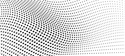 Waves of halftone texture in black and white