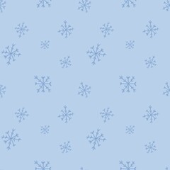 Seamless pattern with cute snowflakes.

