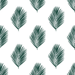 Seamless pattern with tropical leaves doodle for decorative print, wrapping paper, greeting cards, wallpaper and fabric