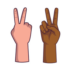 hand gestures set peace 