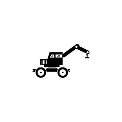 Excavator logo Construction vehicle and Heavy Equipment icon vector