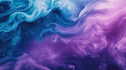 Abstract Fluid Art Blue Purple Swirls