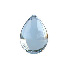 Crystal Clear Water Droplet - Realistic 3D Transparent Drop