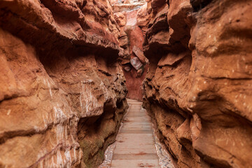 Red stone landscape of Qishiling, Deyang, Sichuan, China