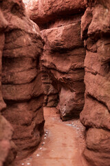 Red stone landscape of Qishiling, Deyang, Sichuan, China