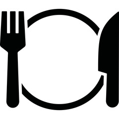 Simple vector icon dinner serving
