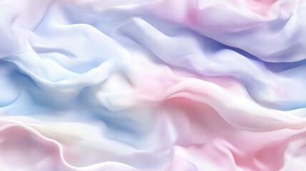 Fototapeta premium Pastel Draped Fabric, Soft Waves, Gentle Light, Dreamy Texture