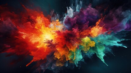 Fototapeta premium Spectral Abstract Explosion, A Canvas of Unleashed Color Dynamics