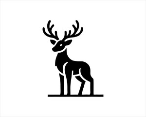 Silhouette Reindeer Logo Vector