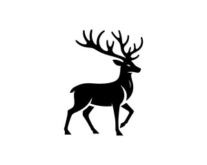 Obraz premium Silhouette Reindeer Logo Vector