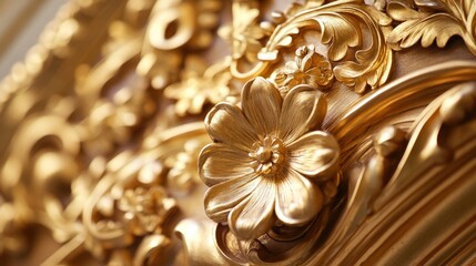 Gilded Floral Ornamentation Exquisitely Detailed Carving