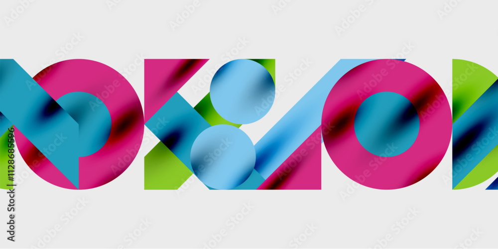Poster Vibrant abstract background circles with smooth gradients, creating a dynamic and modern design. Ideal for creative, tech, or contemporary-themed projects