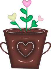 Heart flower pot