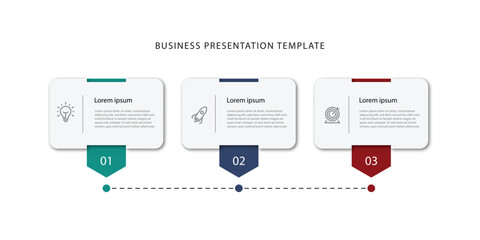Infographic template vector, 3 step process concept can be used for workflow, business presentation and web graphic design 
