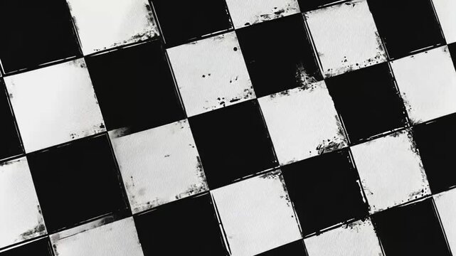 Black and white chequered grunge square background