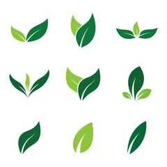 Leaf Logo Set  Images design Template Icon