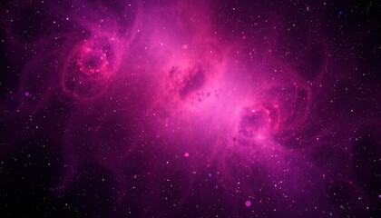 Obraz premium A vibrant pink nebula glows brightly amidst countless stars