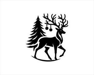 deer silhouette vector illustration