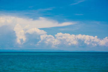 Deep blue sea ocean sunny sky with cloud nature landscape