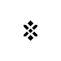 Abstract Geometric Icon:  Modern, minimalist black and white geometric design, perfect for branding, websites, or app icons.  A stylish and versatile symbol. 