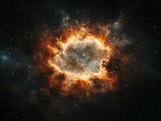 Obraz premium Bright and colorful planetary nebula with vivid gases