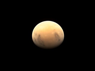 Bright Mars against a dark sky with visible red hue