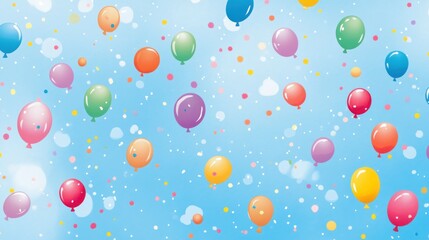 Colorful Balloons Float in a Festive Sky