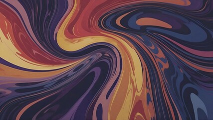 Abstract illustration with swirling patterns in shades of pink, purple, orange and yellow creating a marbleized liquid effect. Perfect for modern design or artistic backgrounds. Generative AI