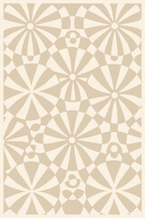 Fototapeta premium Retro purple abstract background showcases a mesmerizing geometric floral pattern, creating a visually harmonious backdrop with vintage charm and a captivating aesthetic