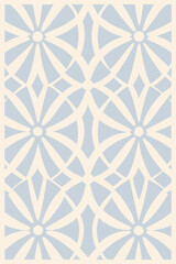 Fototapeta premium Retro purple abstract background showcases a mesmerizing geometric floral pattern, creating a visually harmonious backdrop with vintage charm and a captivating aesthetic